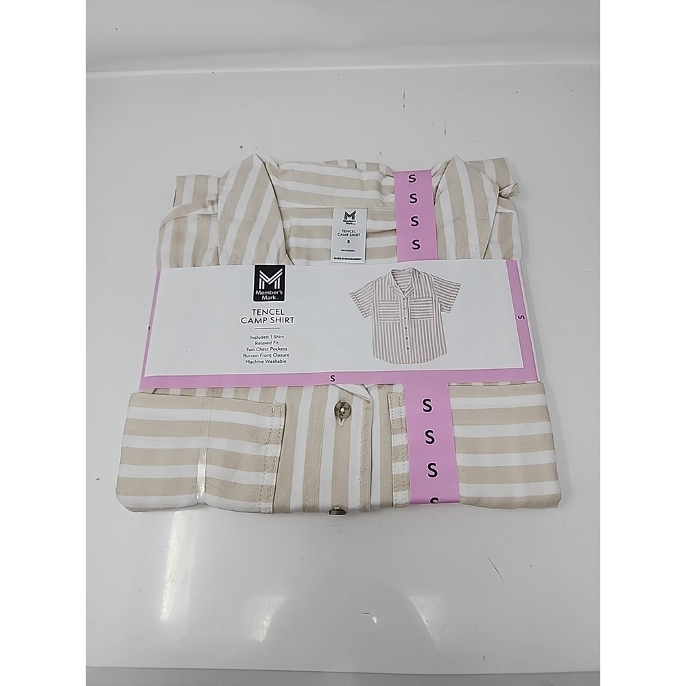 Member's Mark Women's Tencel Pockets Camp Collar Shirt Size S All Season